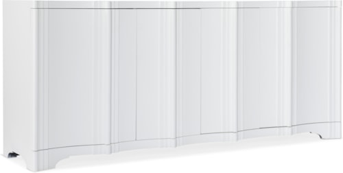 Transitional 4-Door Entertainment Console with Adjustable Shelving