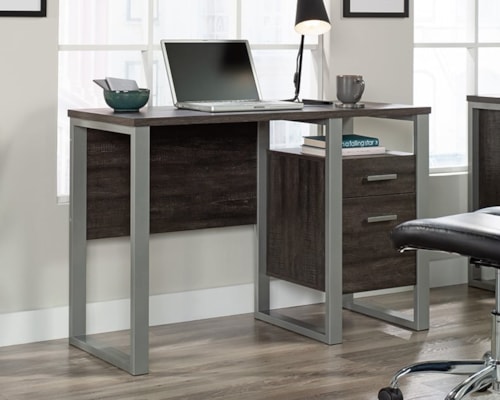 Contemporary Single Pedestal Desk with File Drawer