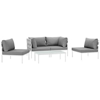 5 Piece Outdoor Patio Aluminum Sectional Sofa Set
