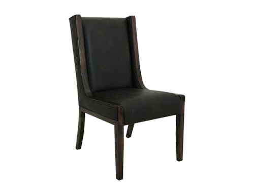 Modern Rustic Upholstered Dining Chair with High Back