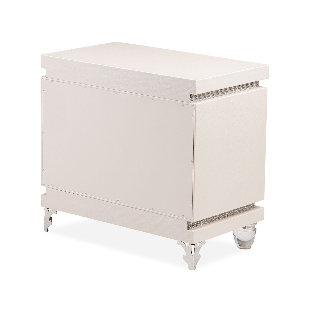 Michael Amini Glimmering Heights Upholstered 2-Drawer Nightstand