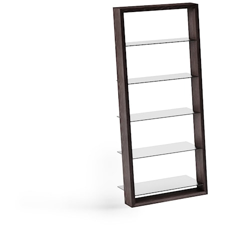 Contemporary Leaning Shelf wit Glass Shelves