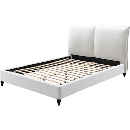 Contemporary King Panel Bed with Plush Upholstery