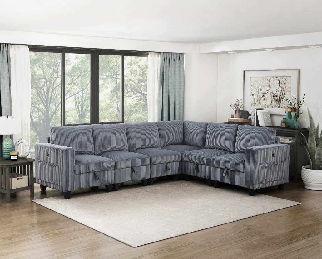 Homelegance Walterboro 6-Piece Sectional Sofa