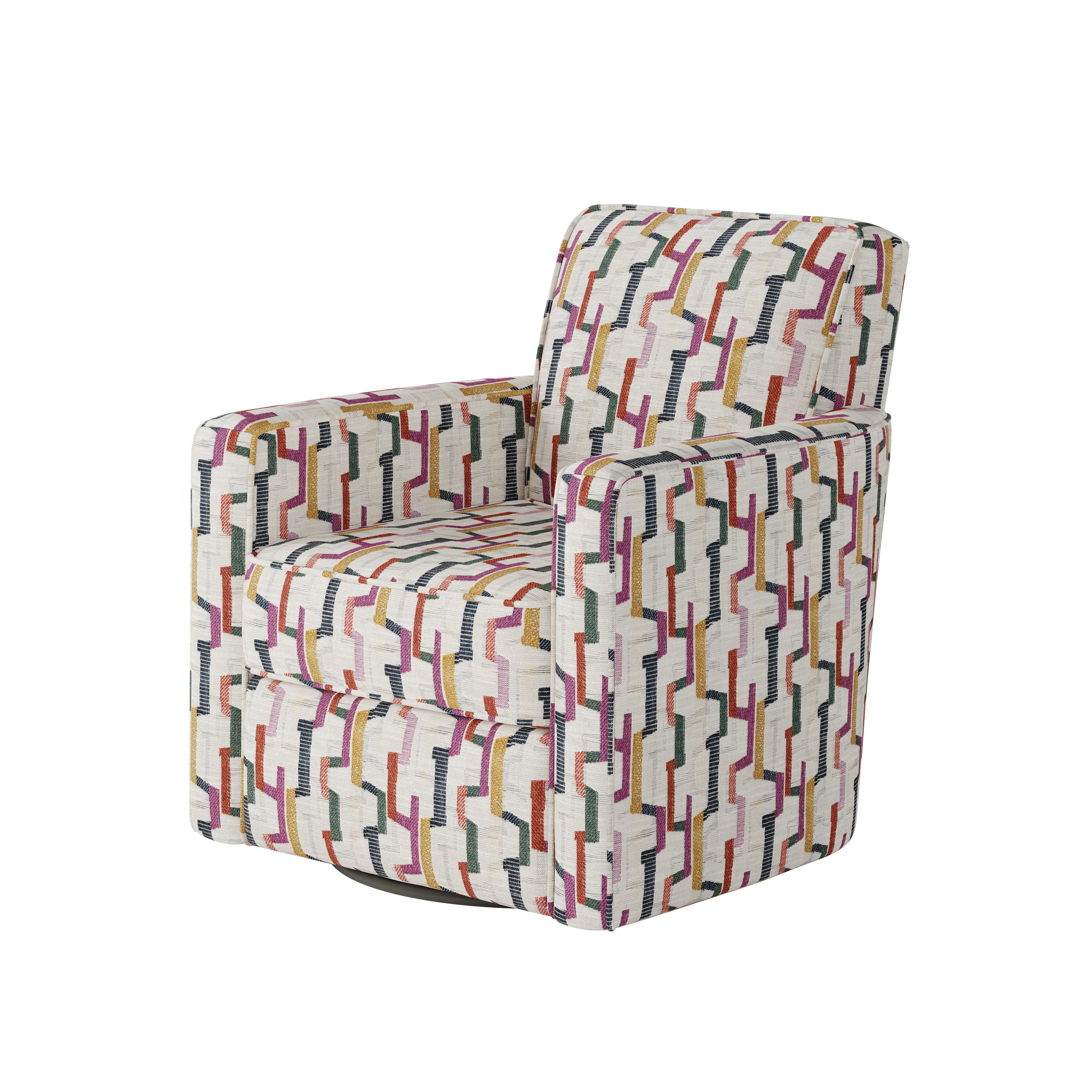 Fusion Furniture Grab A Seat 402GC Fiddlesticks Confetti Swivel Glider Chair Furniture and