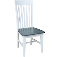 Tall Mission Farmhouse Slat Back Dining Chair - Heather Gray/White
