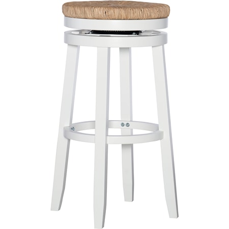 Coastal Barstool with Natural Sea Grass Swivel Seat