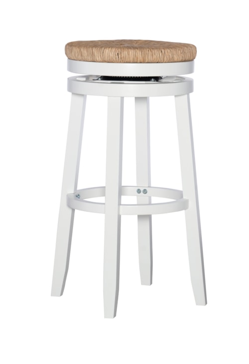 Coastal Barstool with Natural Sea Grass Swivel Seat