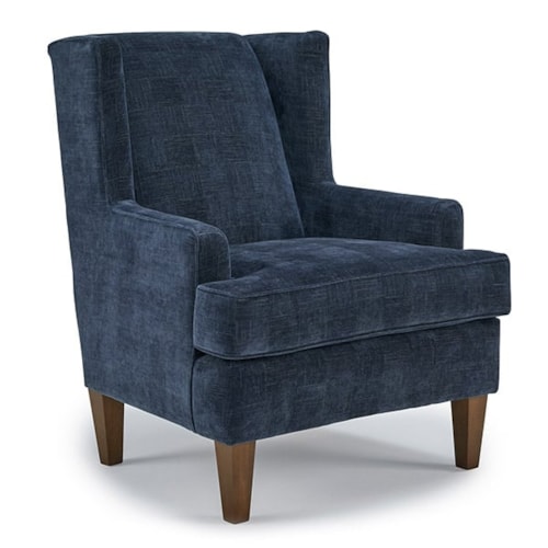 Transitional Wing Back Accent Chair with Reversible Cushion