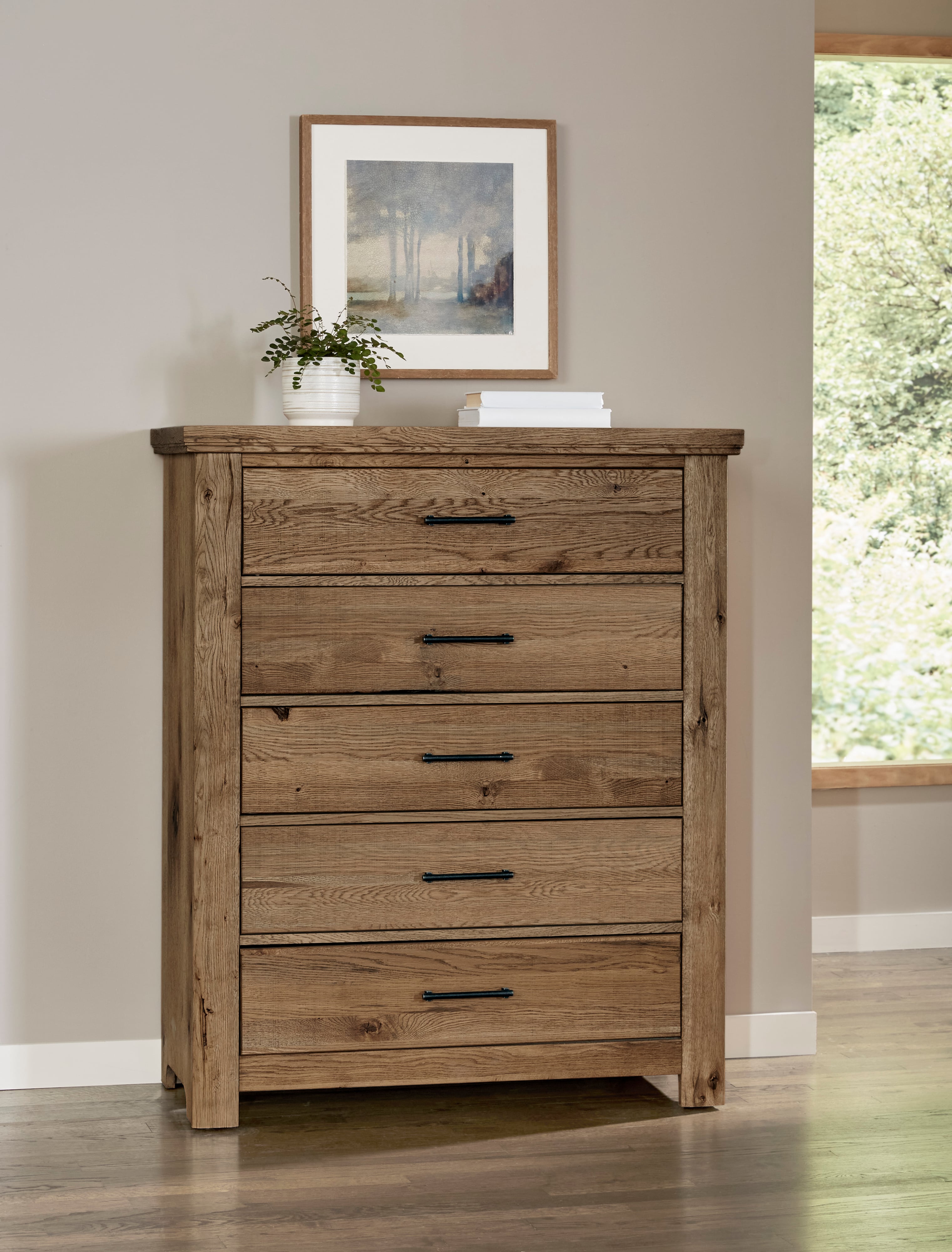 Vaughan Bassett Yellowstone 782-115 Transitional Rustic 5-Drawer Chest ...