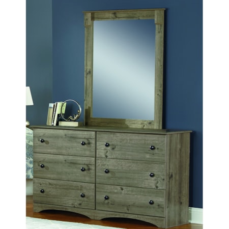 Dresser and Mirror Set