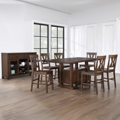 Farmhouse 7-Piece Counter Dining Set