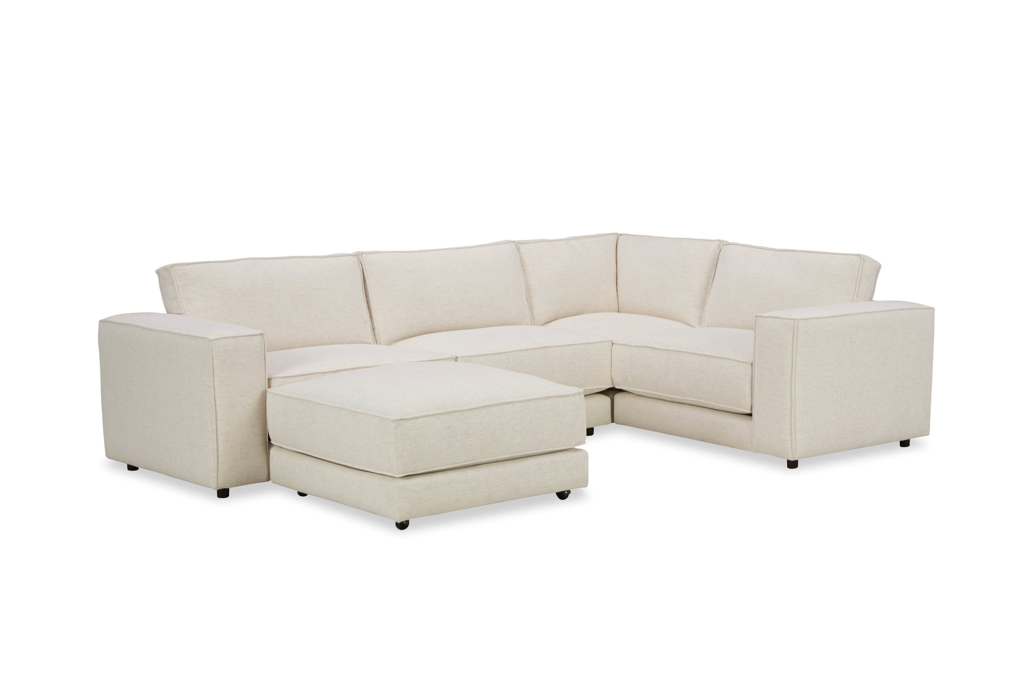Modular Sofa with 3 Seats and Ottoman