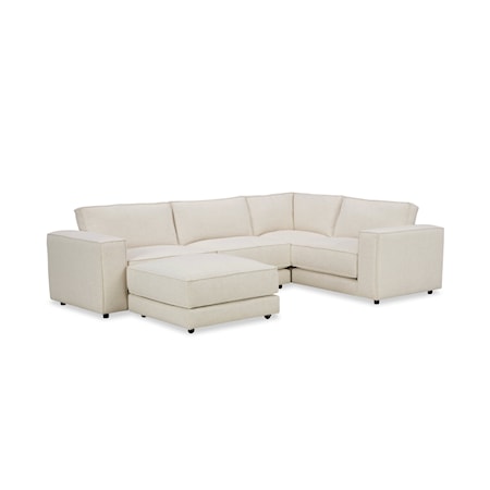 Modular Sofa with 3 Seats and Ottoman