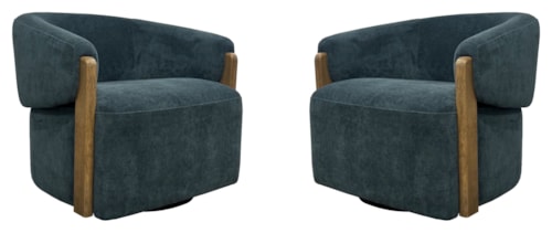 Mid-Century Modern Swivel Accent Chair (Set of 2)