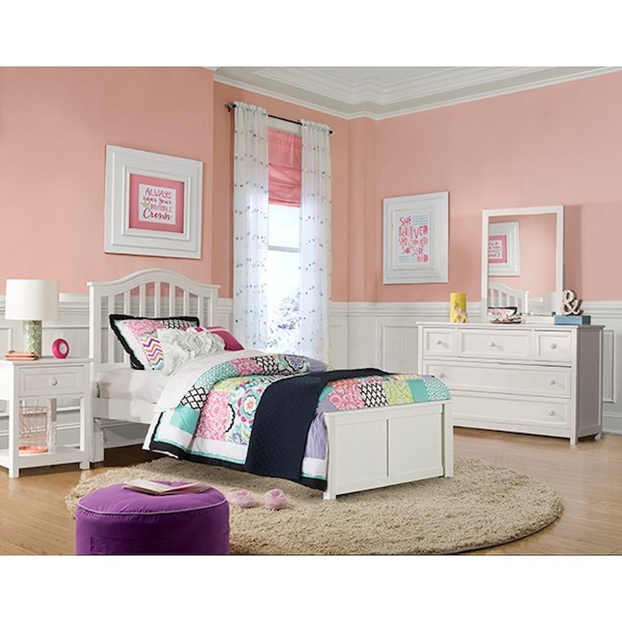 NE Kids Schoolhouse 4.0 Twin Arch Spindle Platform Bed