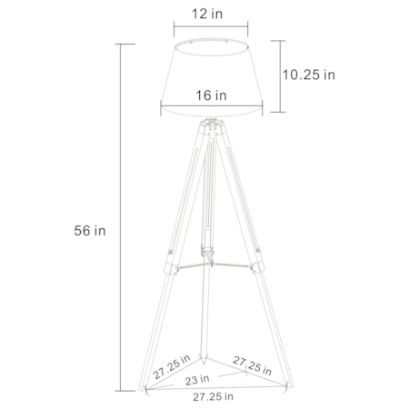 56-inch Empire Shade Tripod Floor Lamp