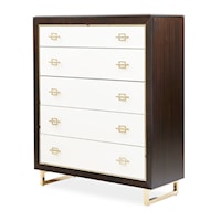 Transitional 5-Drawer Chest with Velvet-Lined Drawers