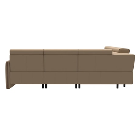 Power Recline Sectional Sofa with Wood Arms