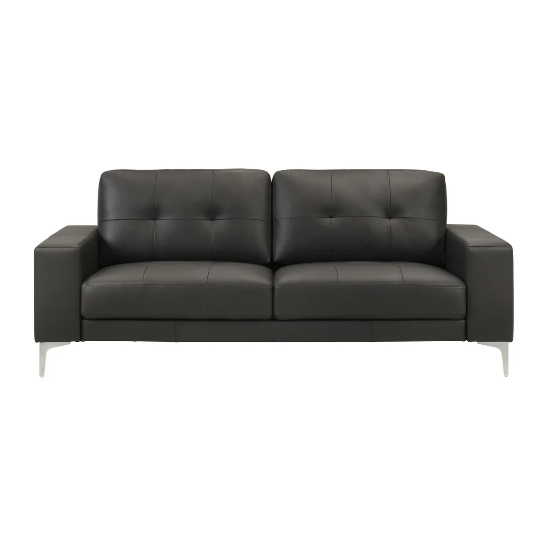 Leather Robust Track-Arm Sofa
