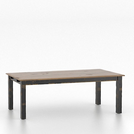 Farmhouse Customizable Rectangular Wood Top Table