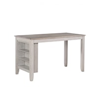 Transitional Counter Height Storage Table with Adjustable Shelving