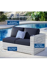 Modway Convene Outdoor Patio Fabric Square Ottoman