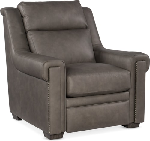 Transitional High Leg Power Recliner with Power Headrest