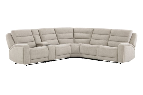 Contemporary 6-Piece Zero Gravity Power Reclining Sectional with Storage Console