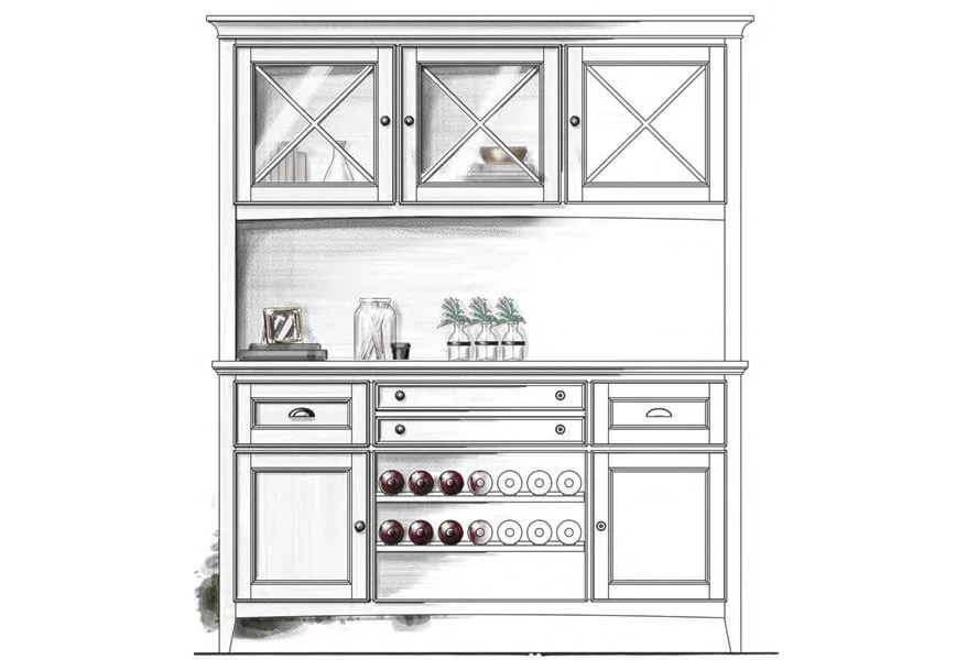 Bay Creek Dining Buffet with Door Hutch by Magnussen Home at Z & R Furniture