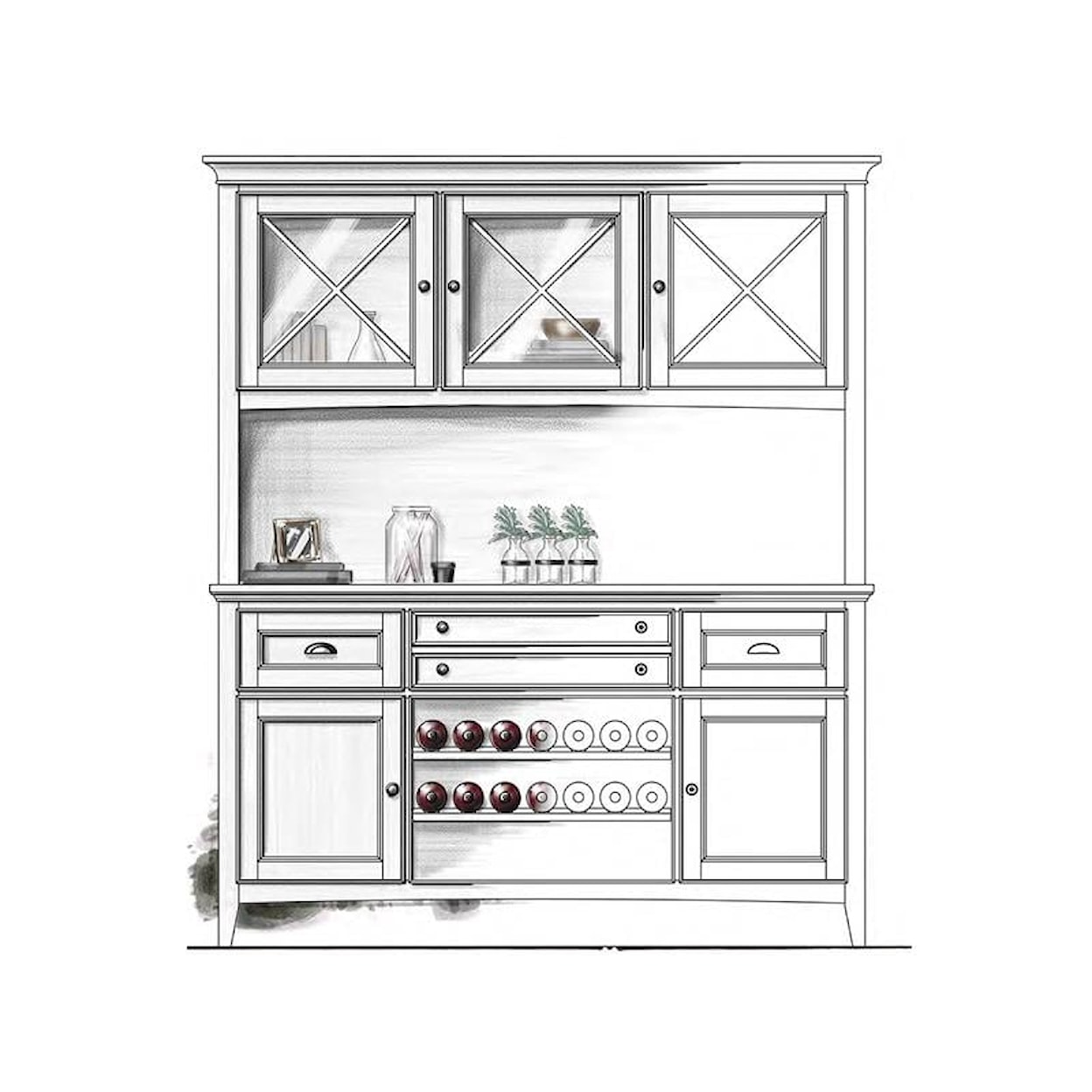 Magnussen Home Paxton Place Dining Buffet with Door Hutch