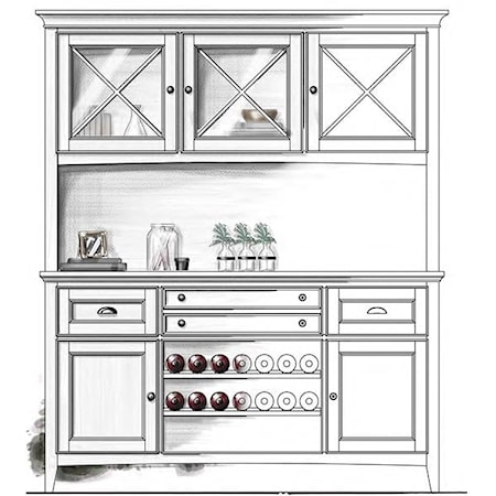 Transitional Buffet with Door Hutch