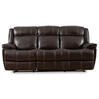 Casual Power Reclining Sofa with Pillow Arms