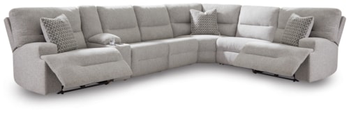 7-piece Power Sectional Reclining Sofa With Storage Console