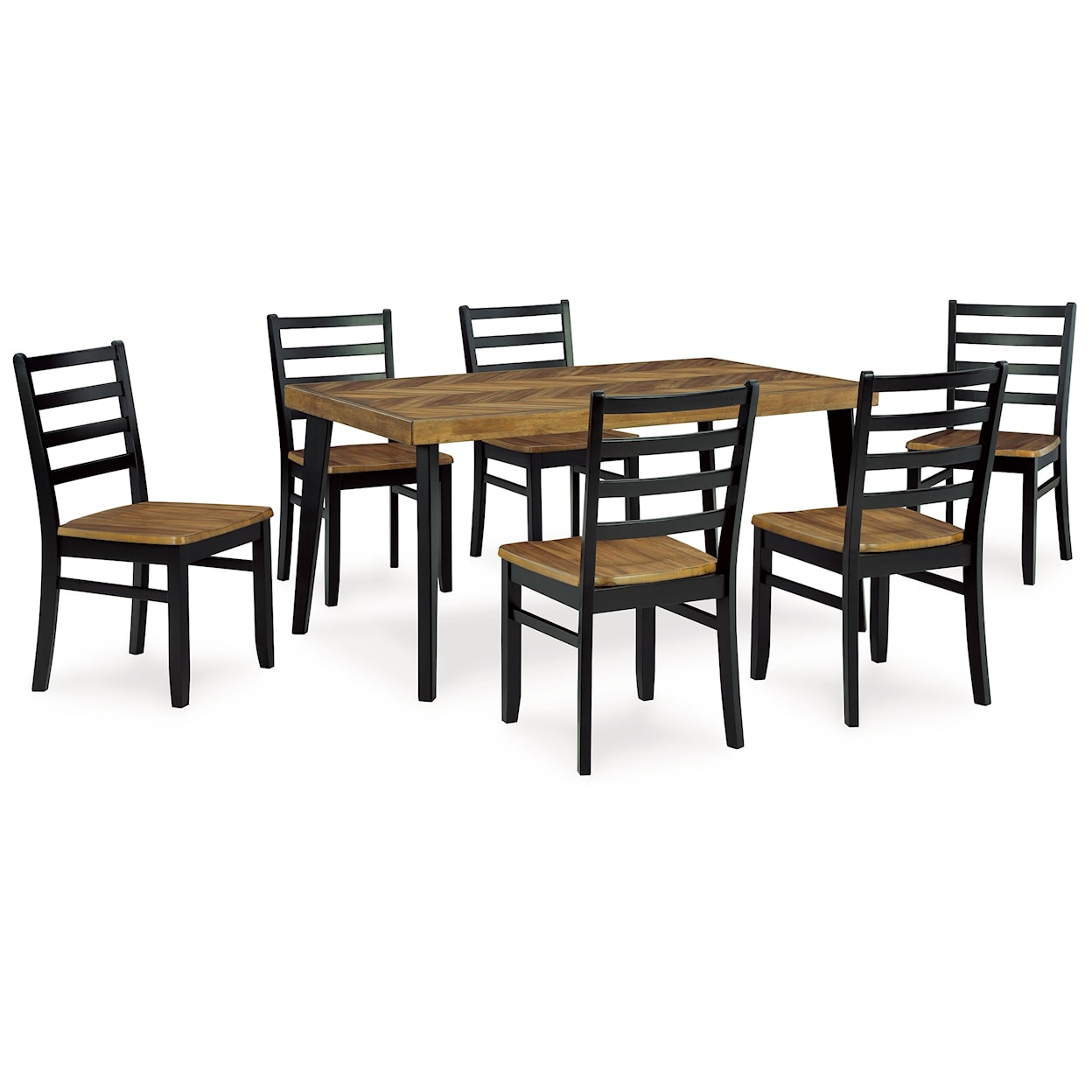 Benchcraft Blondon Dining Table And 6 Chairs (Set Of 7)