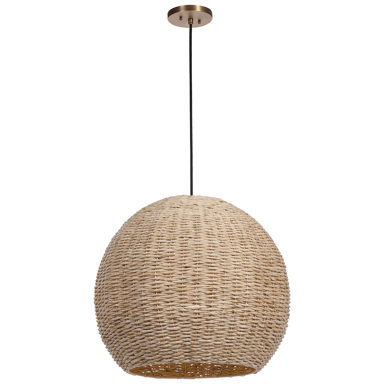 Uttermost Lighting Fixtures - Pendant Lights Seagrass 1 Light Dome Pendant