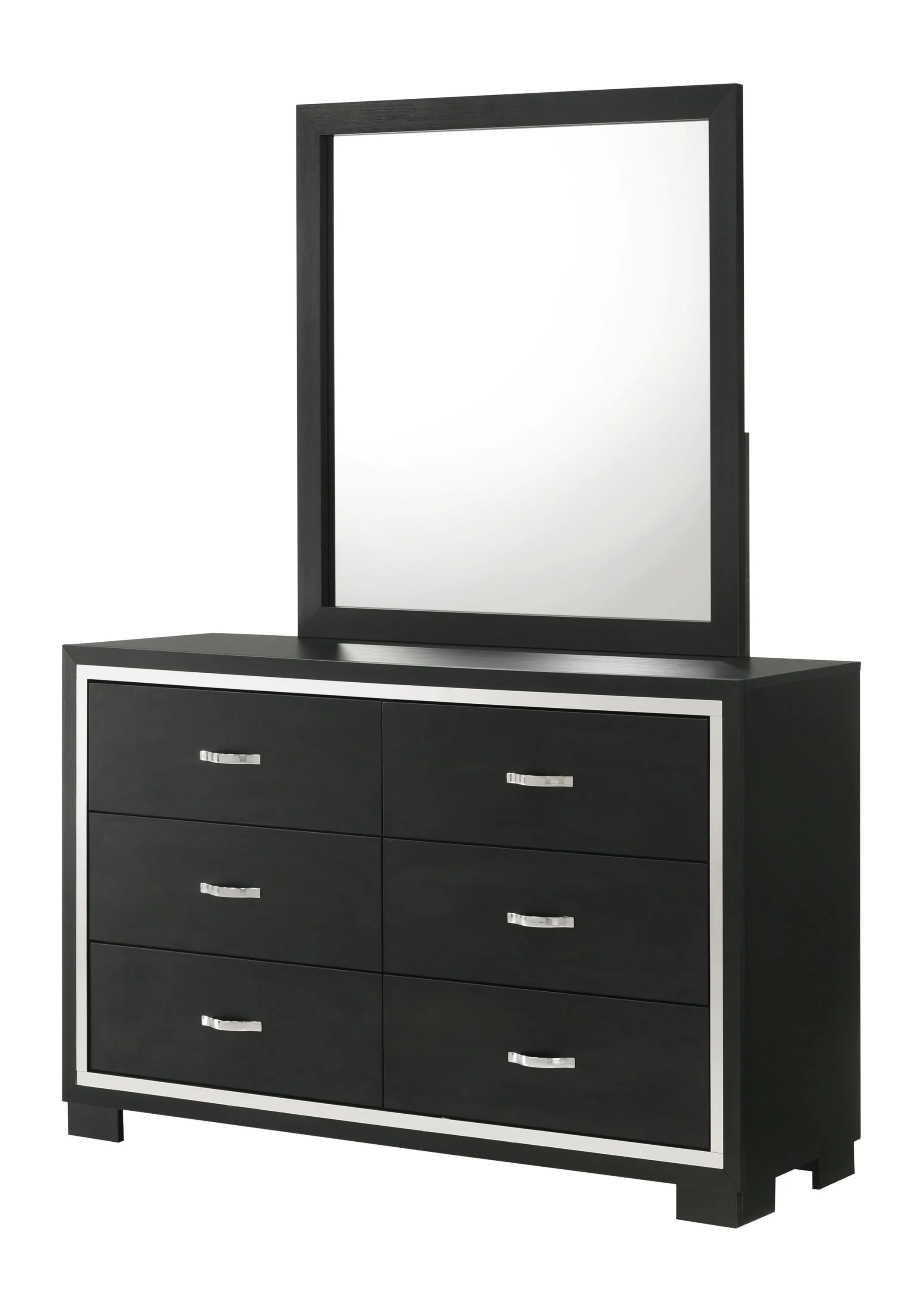 Crown Mark Gennro B9295 11x1 B9295 1x1 Contemporary 6 Drawer Dresser And Mirror Brown Squirrel