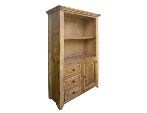 Rustic Bookcase with 3 Drawers