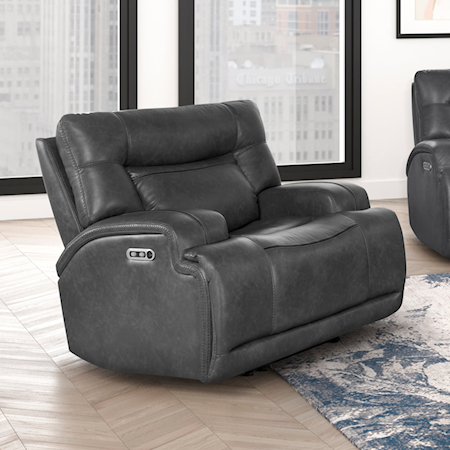 Casual Power Recliner with Powered Headrest