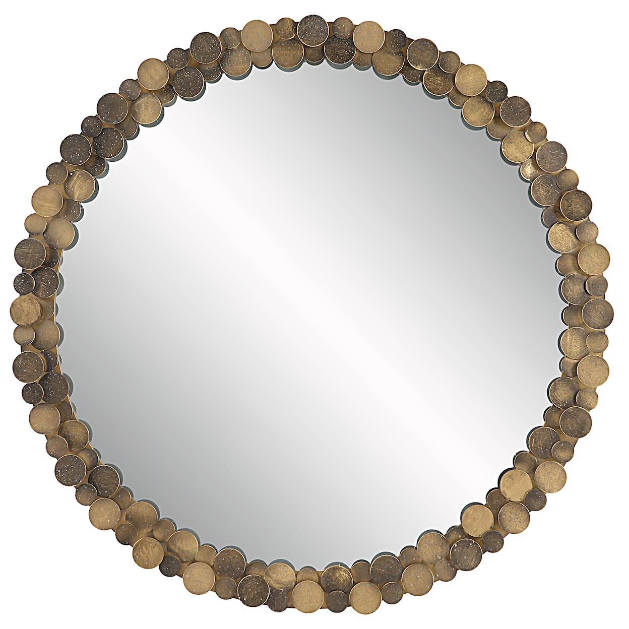 Uttermost Dinar Dinar Round Aged Gold Mirror