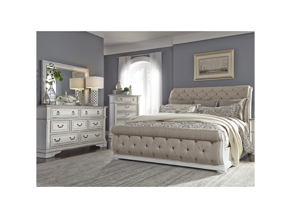 4-Piece Upholstered Queen Sleigh Bedroom Set