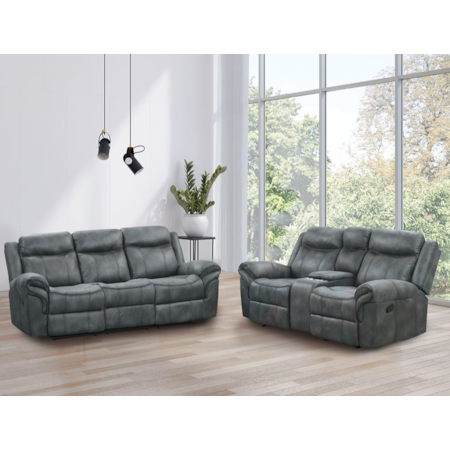 Manual Reclining Sofa and Loveseat Set