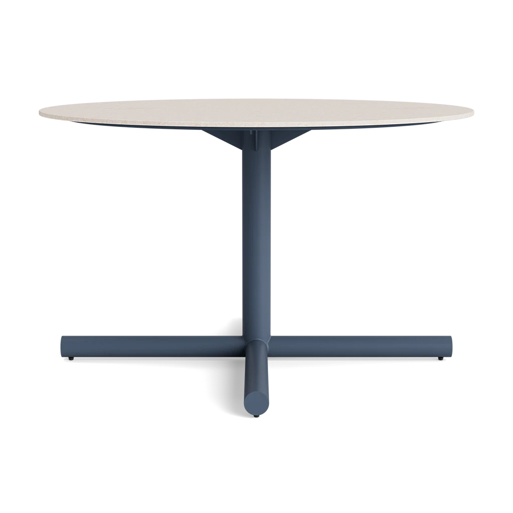48" Round Stone-Top Pedestal Dining Table