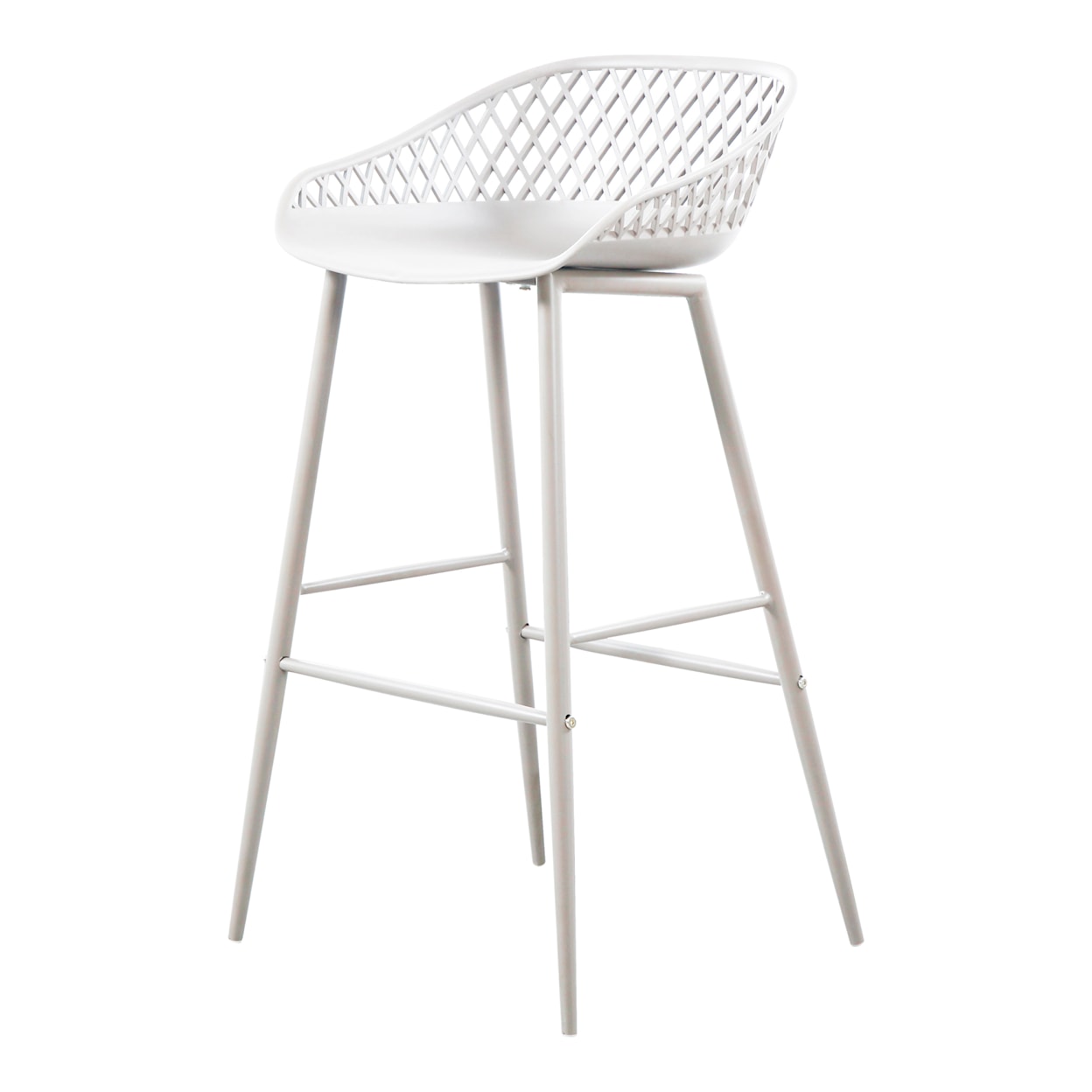 Moe's Home Collection Piazza Piazza Outdoor Barstool White-M2