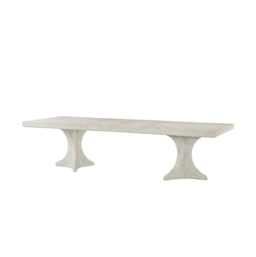 Pine Double Pedestal Extendable Dining Table