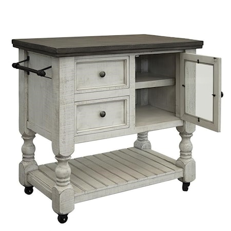 2-Drawer Kitchen Island Cart