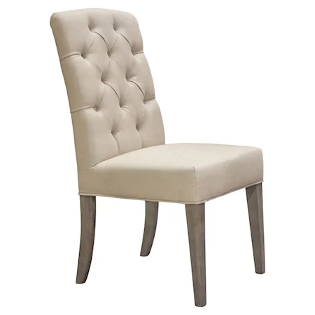 Transitional 2-Pack Tufted Dining Side Chairs
