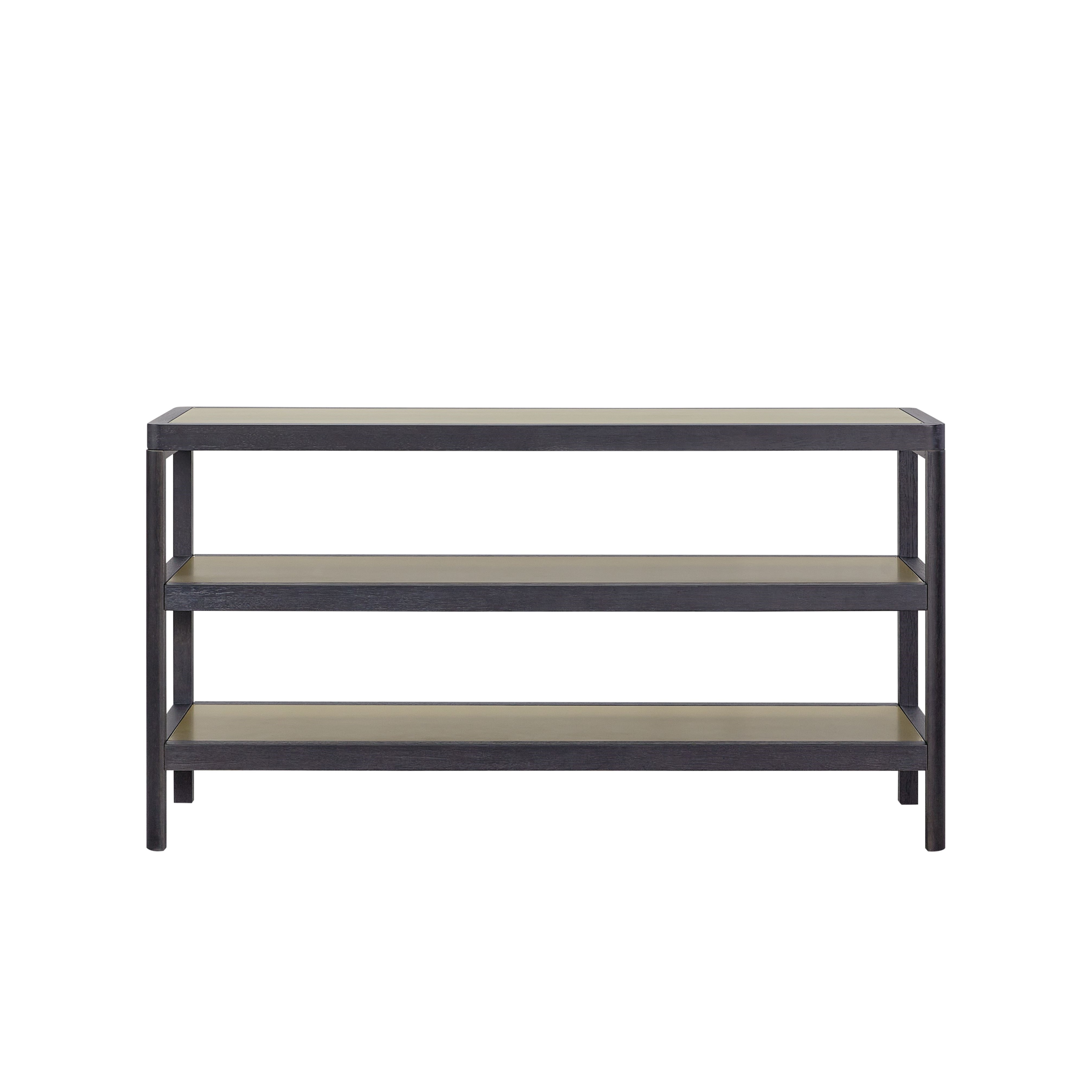 2-Shelf Console Table w/Metal Inset Shelves