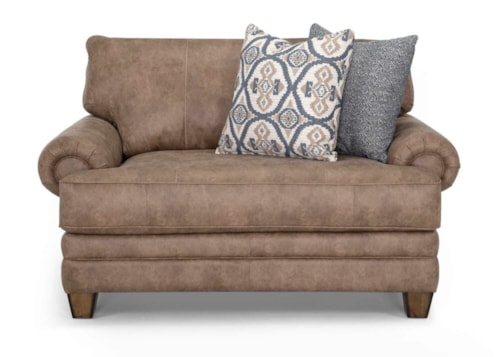 Transitional Chair & a Half with Track Armrests