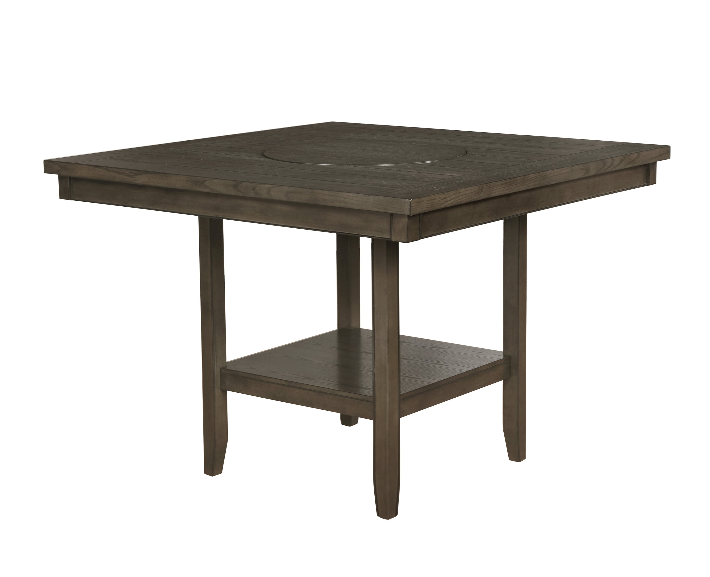 Crown Mark Fulton 2727GY T 4848 Counter Height Dining Table with Lazy Susan Wayside Furniture Mattress Table Dining formal